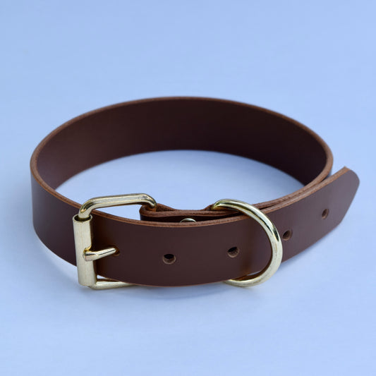 Bare Leather Dog Collar